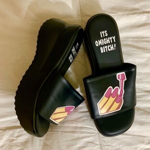 O-Mighty Emoji Nails Platform Sandals Slides